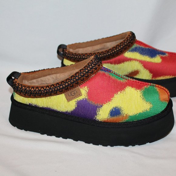 NIB UGG TAZZ PRIDEPOP PLATFORM SHEARLING LINED SLIPPERS - Picture 3 of 8